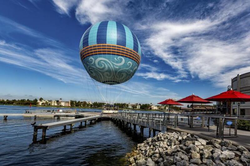The world’s largest tethered helium balloon at Disney Springs in Lake Buena Vista, Florida. Photograph: New York Times