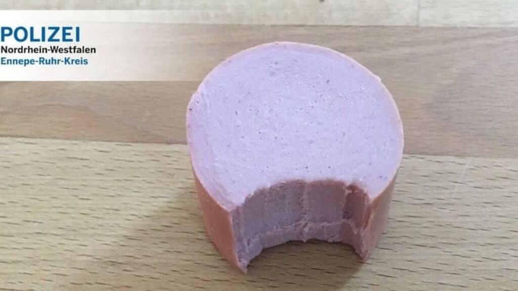 Banger clanger: the half-eaten sausage consumed by a burglar in 2012. Photograph: Nordrhein-Westfalen Police