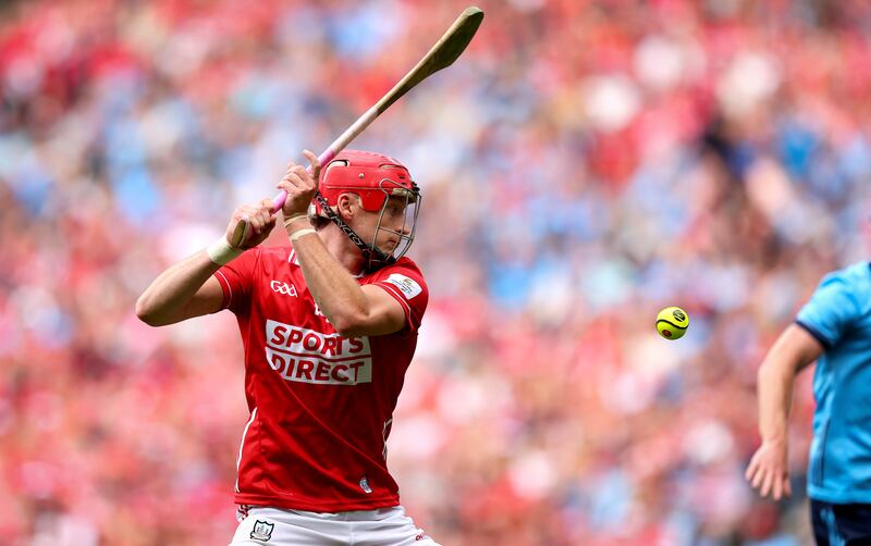 Alan Connolly scores Cork's seventh goal. Photograph: Ryan Byrne/Inpho
