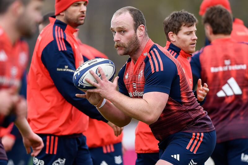 Oli Jager training with Munster at UL Limerick. Photograph: Laszlo Geczo/Inpho