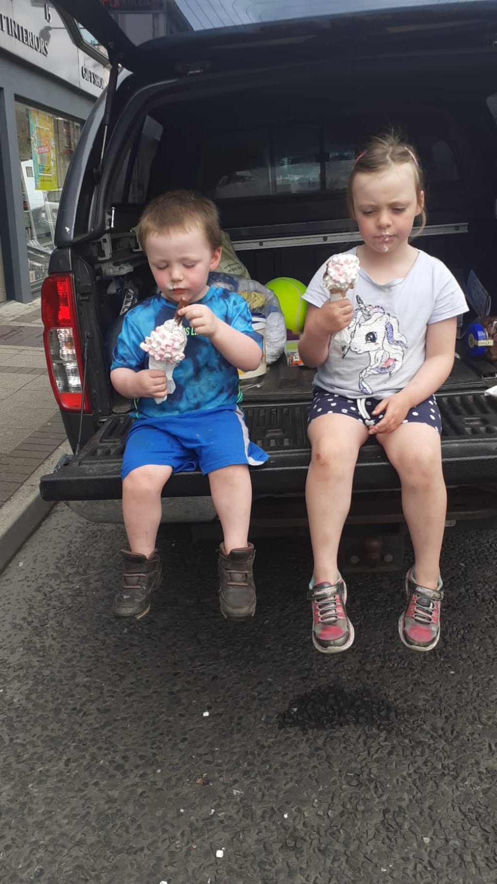 Michael (2) and Thelma (5) Denneney died following a fire in their car on a rural road near Multyfarnham last Friday afternoon