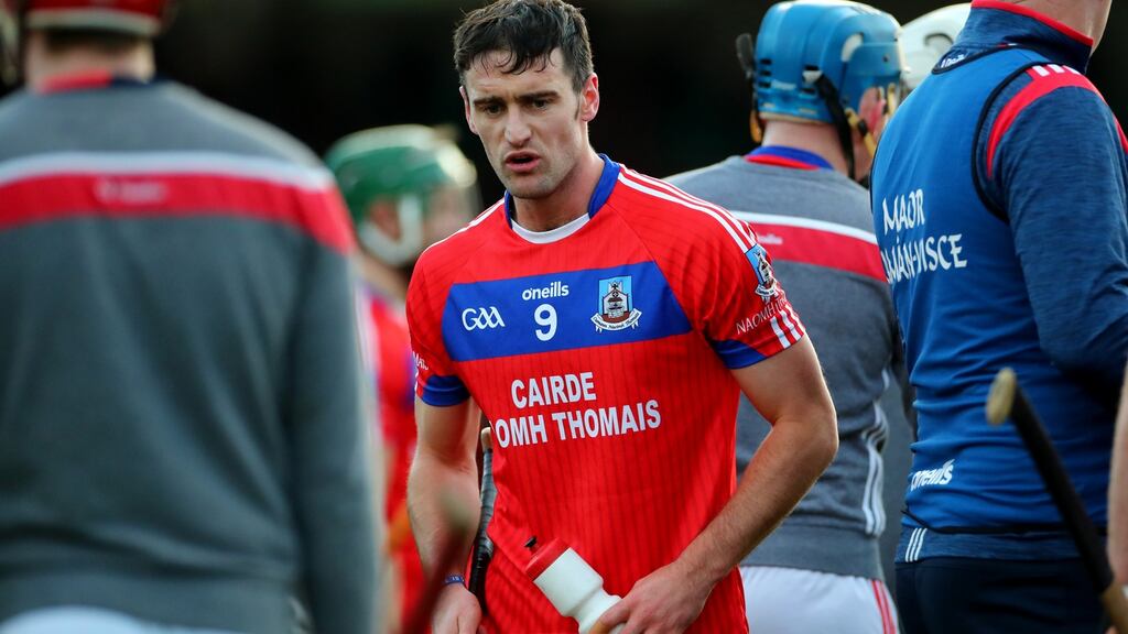 David Burke and his St Thomas’ team mates are hoping to win their third Galway hurling title in a row. Photograph: Inpho