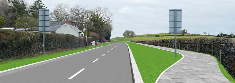 Artist's impression of part of the proposed bypass around Slane village, Co Meath