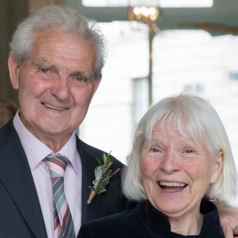 Marie Keown with her husband, Eamonn: the couple celebrated their 40th wedding anniversary with family in Rome