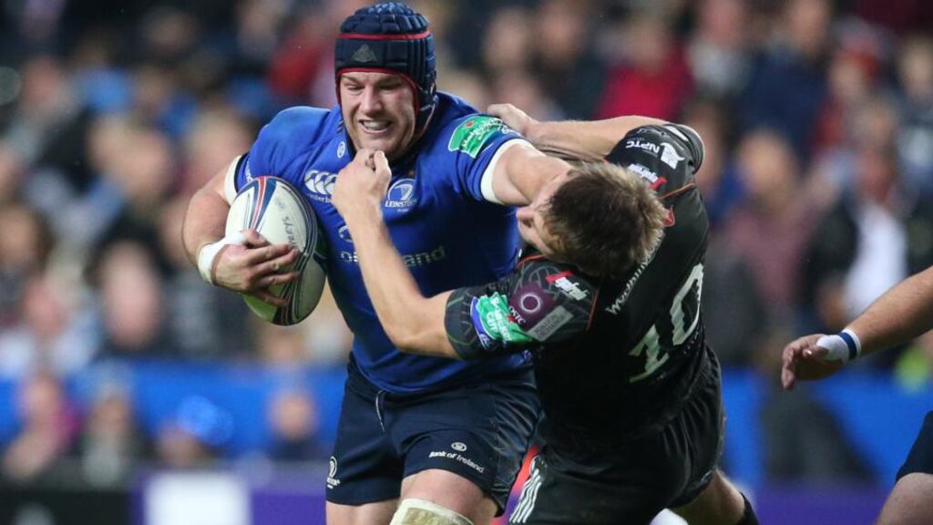 Leinster’s Seán O’Brien in action against the Ospreys last weekend.