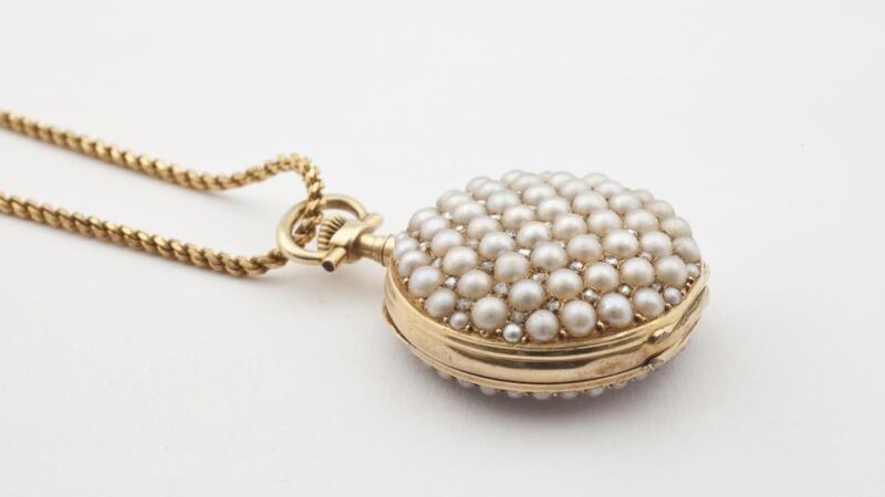 A Victorian 18- carat gold watch (above) with diamonds and pearls, circa 1900, estimated at €2,295