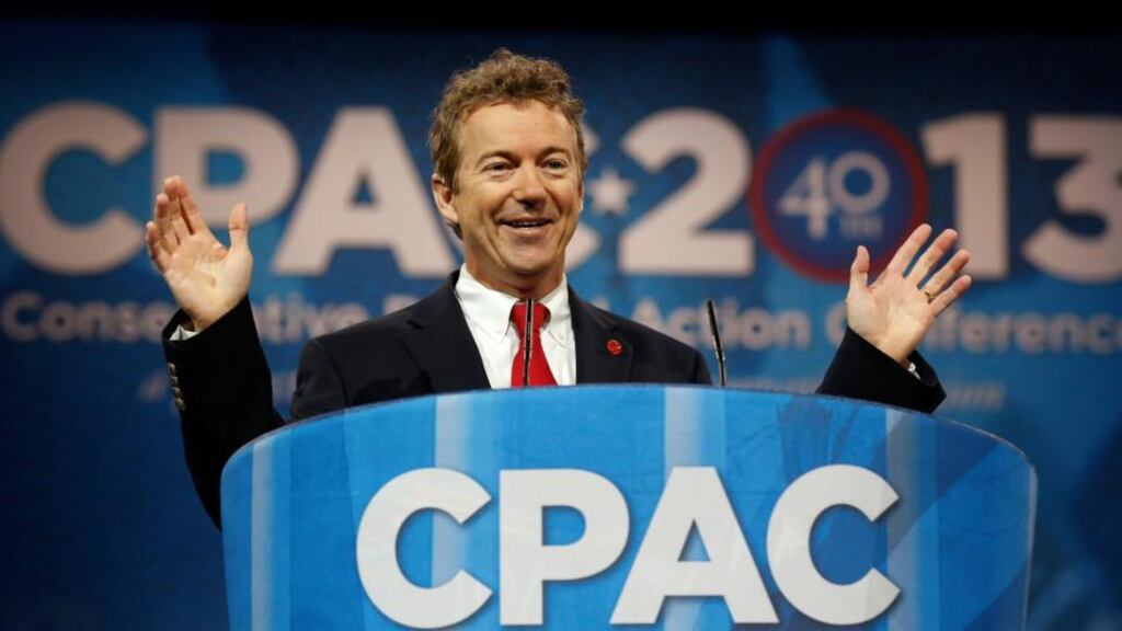 Senator Rand Paul of Kentucky at  the Conservative Political Action Conference in  Maryland yesterday. Photograph: Kevin Lamarque/Reuters