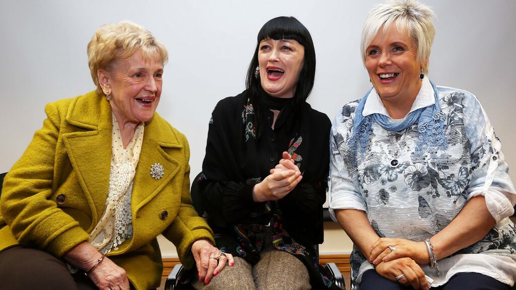 Marie Newton, left, musician and actor Bronagh Gallagher and Sharon Austin at the Beyond the Silence launch