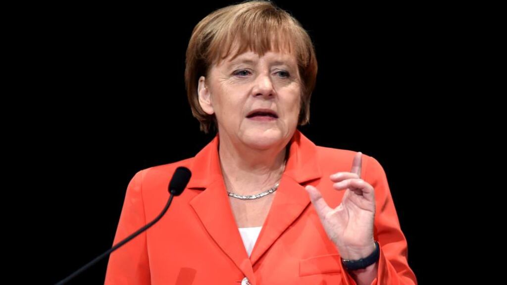 German chancellor Angela Merkel has warned Russia she would not allow it “trample on international law” and undermine the peaceful post-Cold War order in Europe. Photograph: Paul Miller/EPA