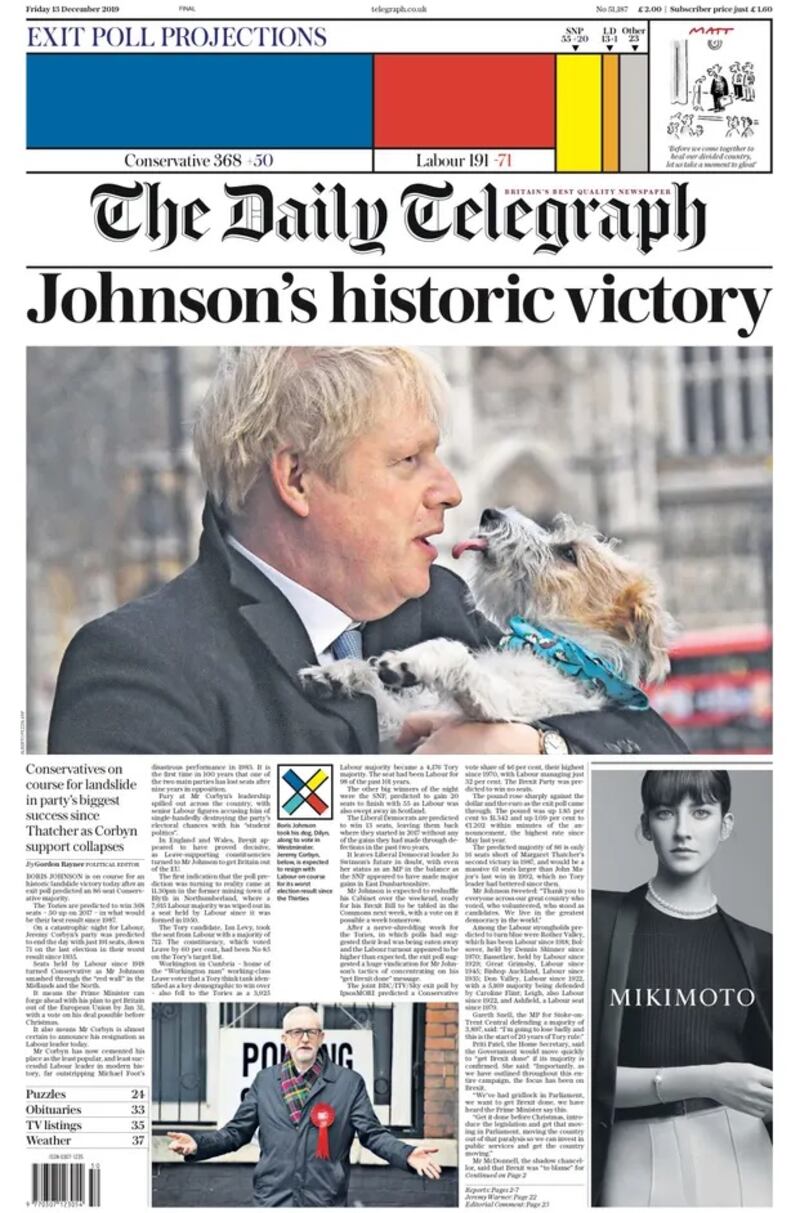 The Daily Telegraph, December 13th, 2019