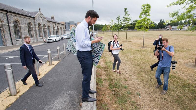 Minister for Housing Eoghan Murphy at the announcement of the redevelopment of Dublin City Council lands at Inchicore. Photograph: Tom Honan
