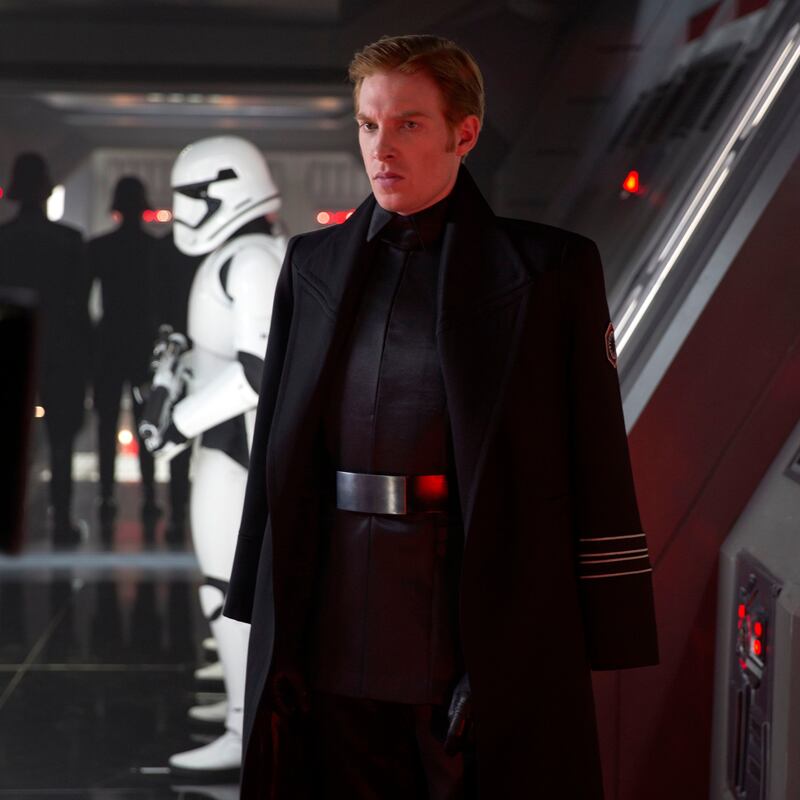 Domhnall Gleeson in The Force Awakens, one of the three Star Wars films he has appeared in