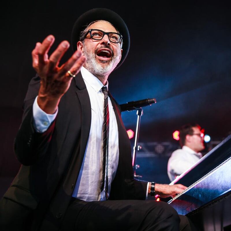 Jeff Goldblum on stage in California. Photograph: Rich Fury/Getty
