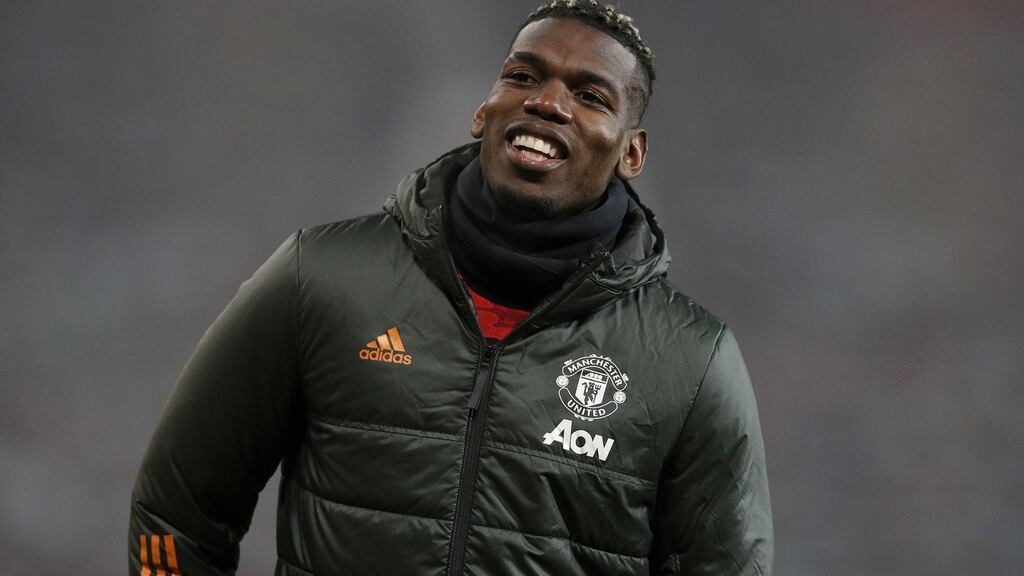Paul Pogba: will miss Manchester United’s FA Cup fifth-round clash with West Ham. Photograph: Phil Noble/FA