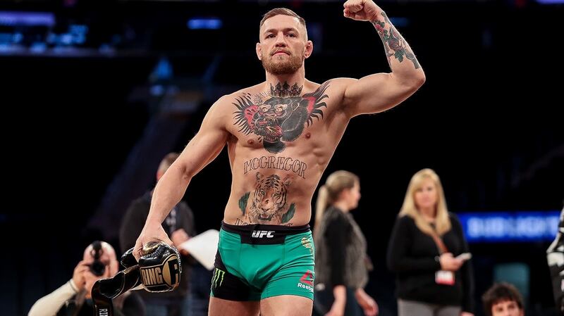 Conor McGregor during the open workouts ahead of UFC 205 in Madison Square Garden, New York City. Photograph: Tom Hogan/Inpho