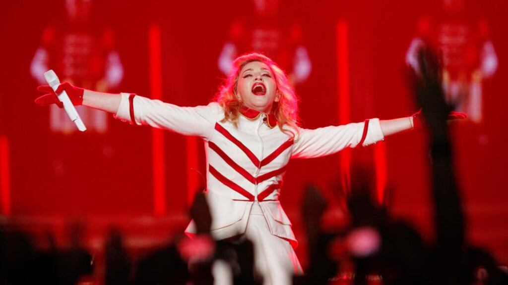 Singer Madonna performs at the Staples Center in LA in October 2012 as part of her MDNA world tour. Madonna is the highest-paid musician in 2013 with estimated earnings of $125 million, easily surpassing singer Lady Gaga and veteran rockers Bon Jovi, Forbes magazine said. File Photograph: Mario Anzuoni/Reuters
