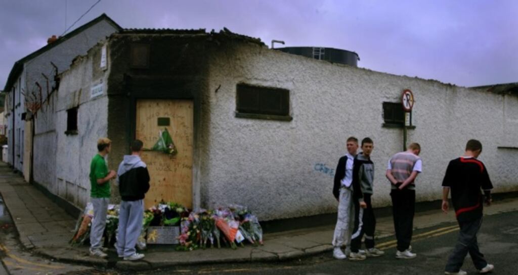 The fire-damaged disused ink factory at Adelaide Villas in Bray, Co Wicklow where firefighters Brian Murray and Mark O’Shaugnessy died in 2007. Photograph: Kate Geraghty/The Irish Times