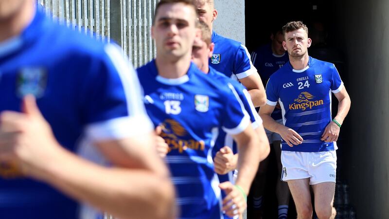 Cavan make their way on to the field