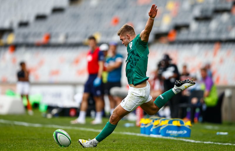 Ireland's Jack Crowley kicks against Griquas. Photograph: Steve Haag/Inpho