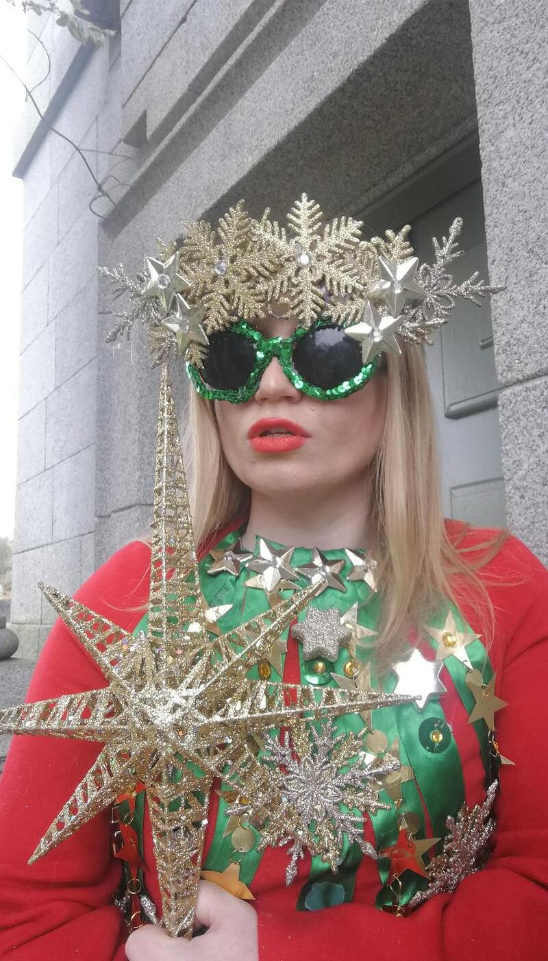 ‘I used an old nightgown and layered it with tinsel,’Jen Nollaig says. Photograph: Edward Keegan