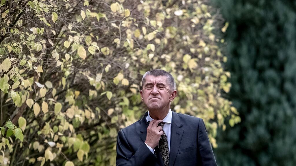 ANO leader Andrej Babis at Lany Castle after a meeting with Czech president Milos Zeman following the general election. Photograph: EPA/Martin Divisek