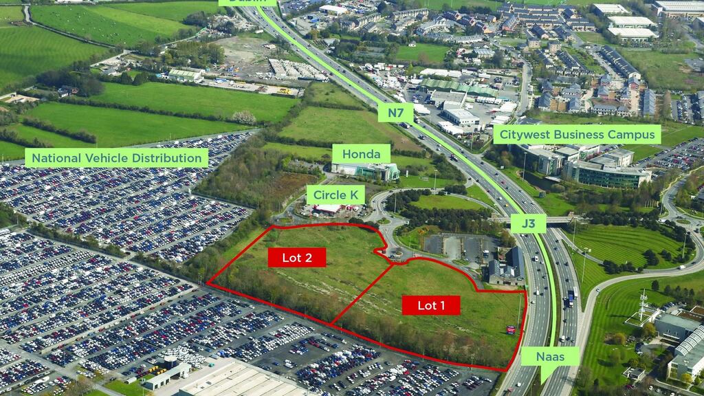 An aerial view of the site at Citywest Business Campus.