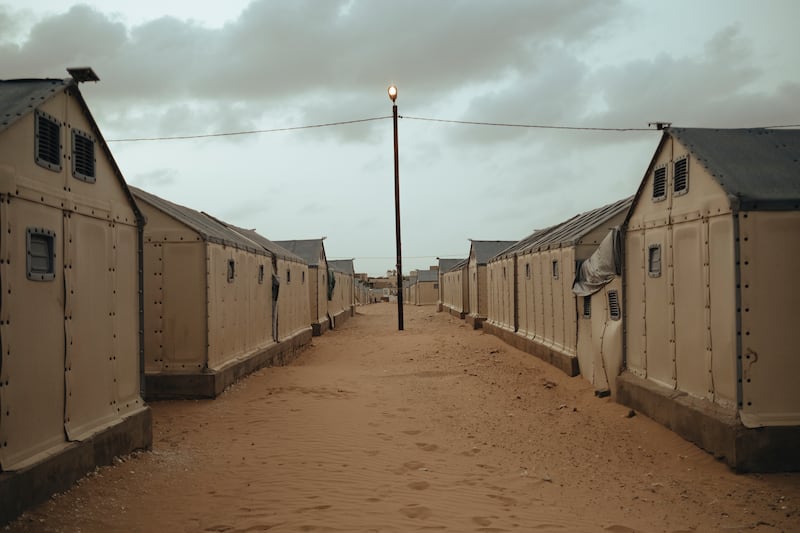 A view of the Boudiouk camp for climate refugees. Photograph: Sirio Magnabosco