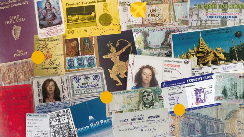 A lifetime of travel: some of Rosita Boland’s reminders of her journeys. Montage: Angelo McGrath