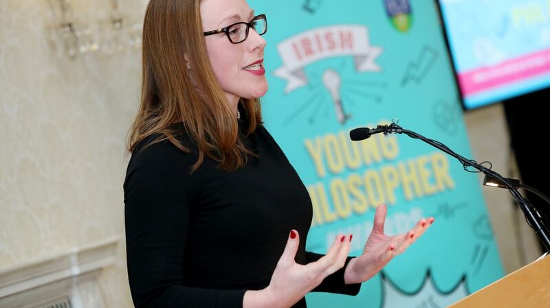Elizabeth O’Brien at Áras an Uachtaráin to mark World Philosophy Day and launch the the Irish Young Philosopher Awards.