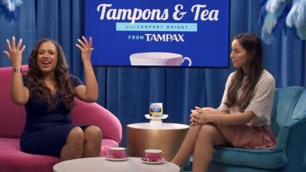 A screengrab from the banned ‘Tampons and Tea’ ad.