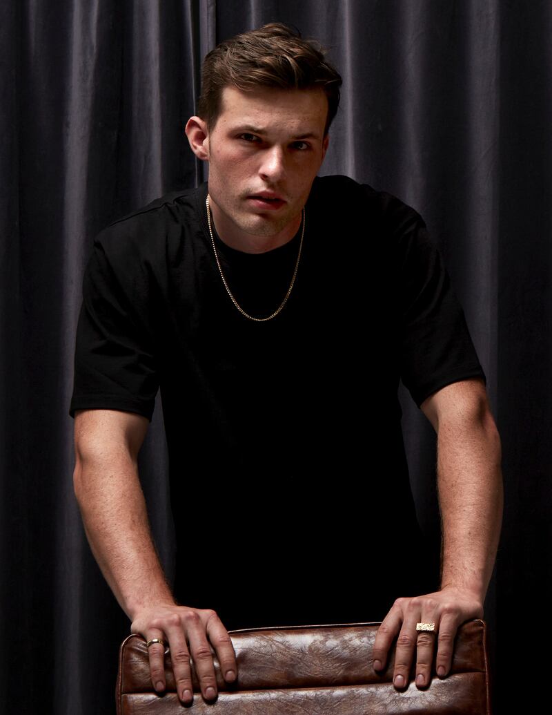 Curb chain €245, 14ct gold ring €1,339 and rugged ring in recycled silver €289 all from Edge Only