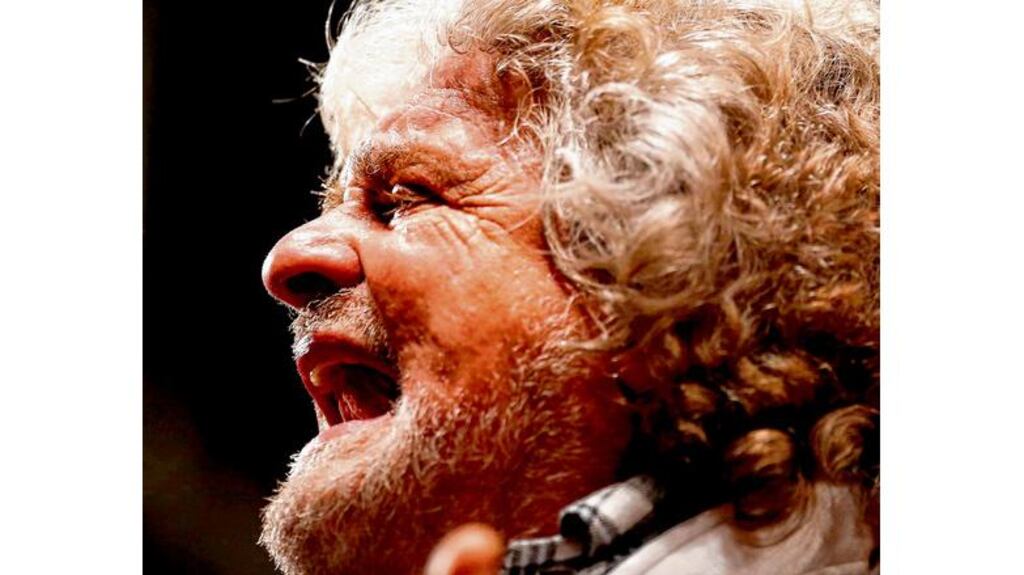 Beppe Grillo, leader of the protest movement M5S, repeated his call for a referendum on Italy's membership of the euro zone. photograph: reuters