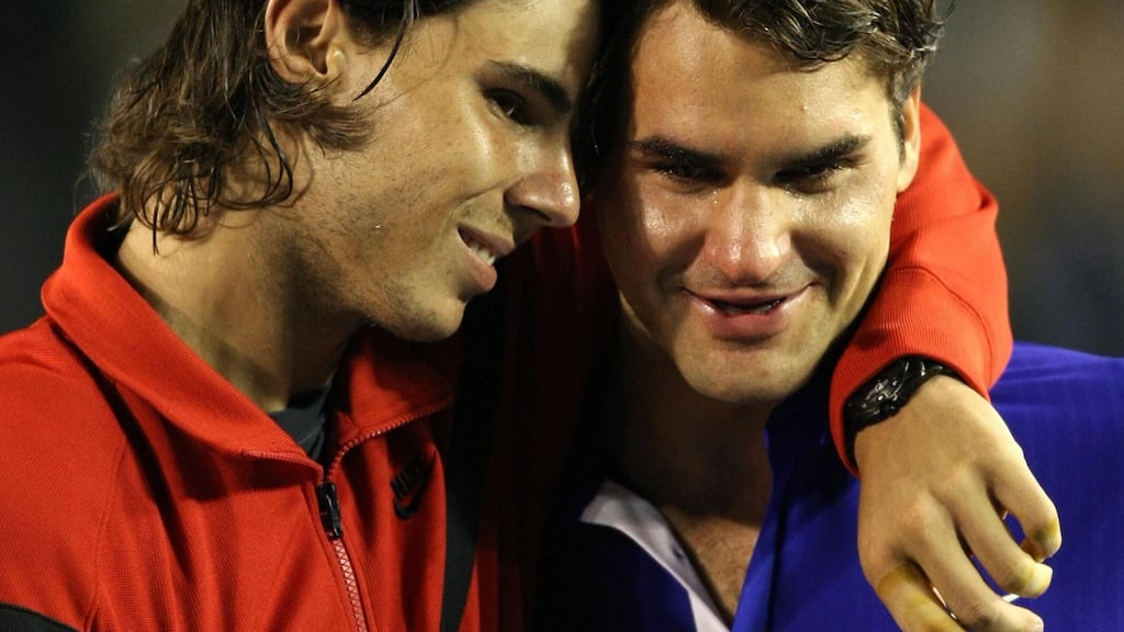Best of rivals: Rafael Nadal and Roger Federer at the Australian Open in 2009. Photograph: Greg Wood/AFP/Getty