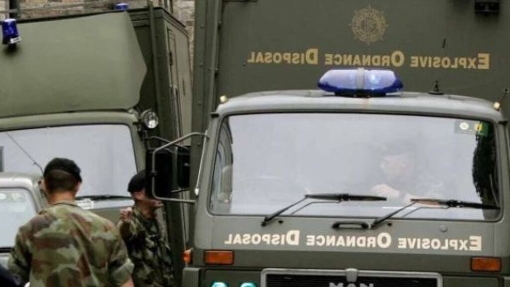The Army Explosive Ordnance Disposal (EOD) attended the scene in Rafter’s Avenue, Crumlin at 9am on Thursday morning. File photograph: David Sleator