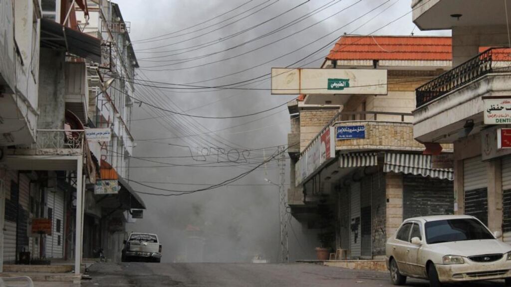 Smoke rises after what activists said was shelling by forces loyal to Syria’s president Bashar al-Assad in the Armenian Christian town of Kessab on April 4th. The Syrian border overrun by militant rebel groups last month. Photograph: Reuters