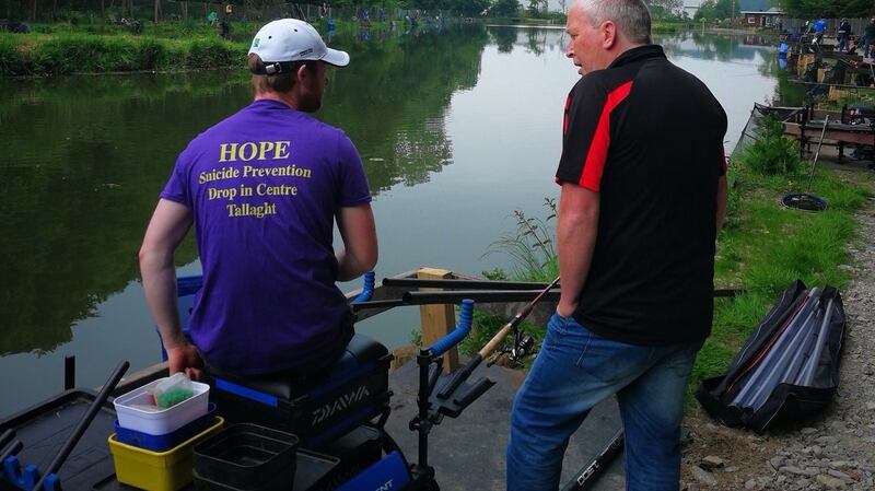 Gordon Hill (left) and Stephen O’Flanagan at Pieta-Hope outing to Oaklands Fishery, New Ross