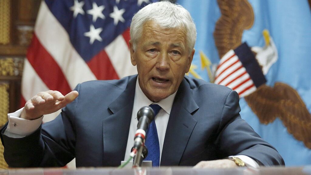 US Secretary of Defense Chuck Hagel today announced plans to bolser US missile defence. Photograph: Jason Reed-Pool/Getty Images
