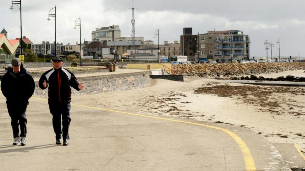 Walking on the prom at Salthill in Galway. Photograph: Cyril Byrne/The Irish Times