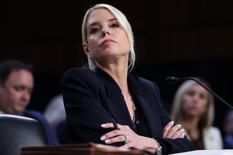 US attorney general Pam Bondi testifies before the Senate judiciary committee on Capitol Hill on Tuesday. Photograph: Win McNamee/Getty