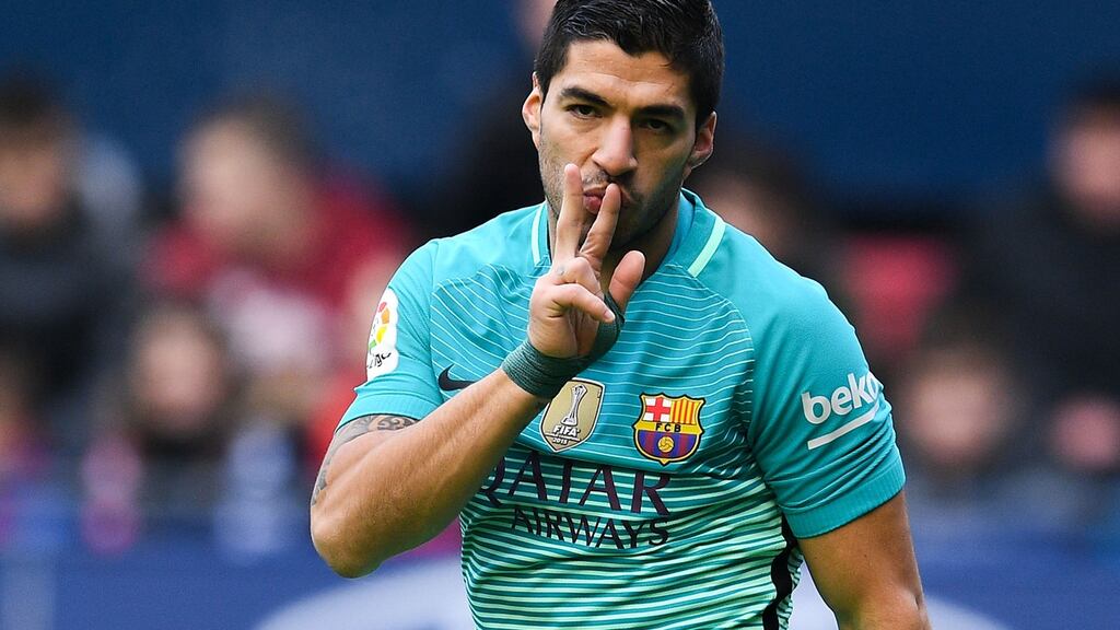 Luis Suarez has signed a new deal at Barcelona keeping him at the club until 2021. A buyout clause of €200m has been included in the contract. Photograph: David Ramos/Getty Images