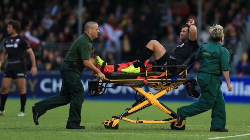 Saracens hooker Schalk Brits will not return until “well into the new year” after sustaining a knee ligament injury, the club have announced.Photograph: Mike Egerton/PA Wire.