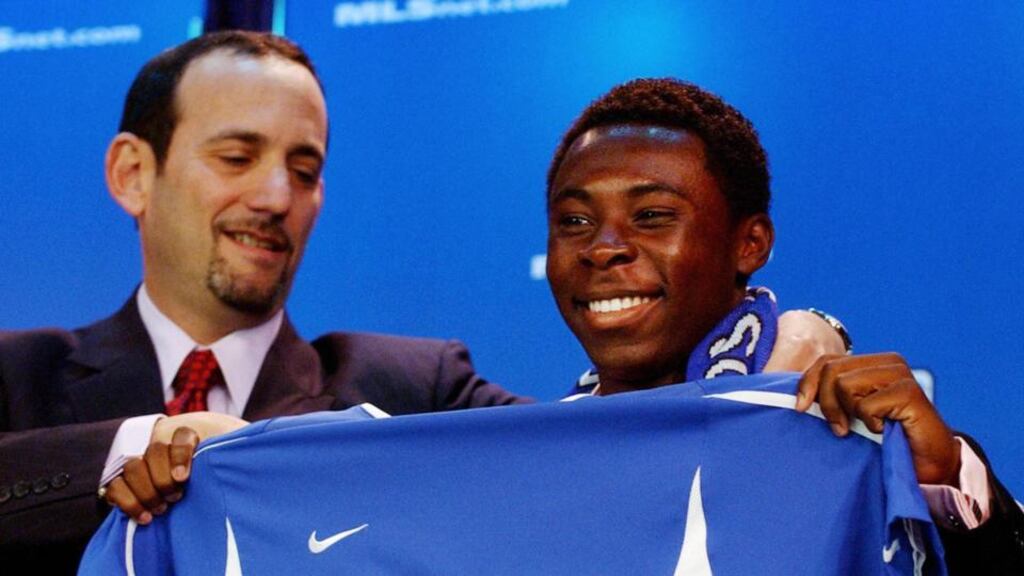 Freddy Adu became the youngest athlete to play professional sports in the United States in more than a century when he signed for DC United at just 14 years of age. Photograph: Stan Honda/AFP/Getty Images