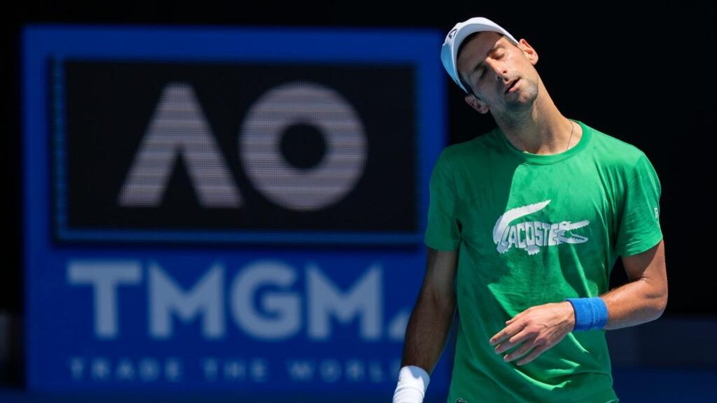 A decision is still to be made over Novak Djokovic’s visa with the Serbian included in the Australian Open draw. Photograph: Mark Baker/AP