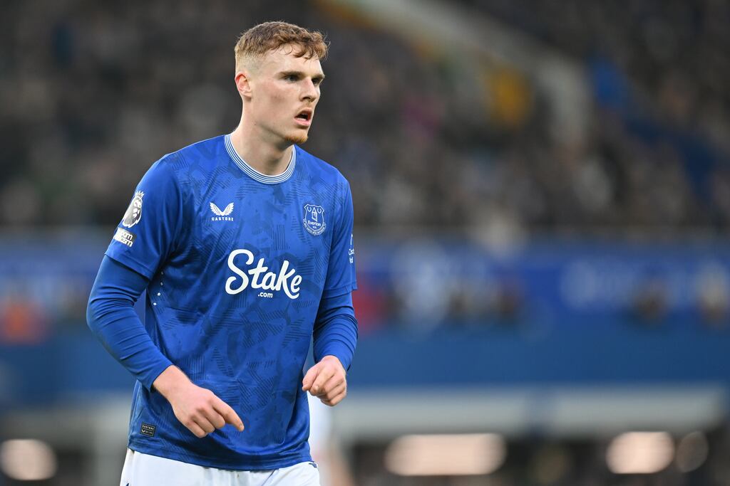 David Moyes handed Jake O'Brien his Premier League debut in the victory over Tottenham Hotspur. Photograph: Michael Regan/Getty Images