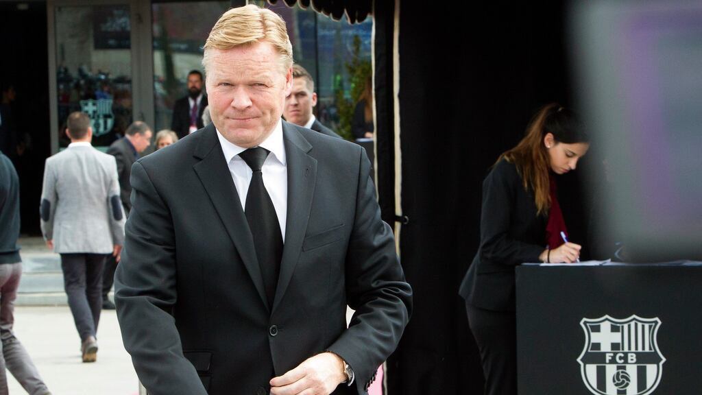 Ronald Koeman has admitted he is in talks with Barcelona to take over at the Nou Camp. Photograph: Quique Garcia/EPA