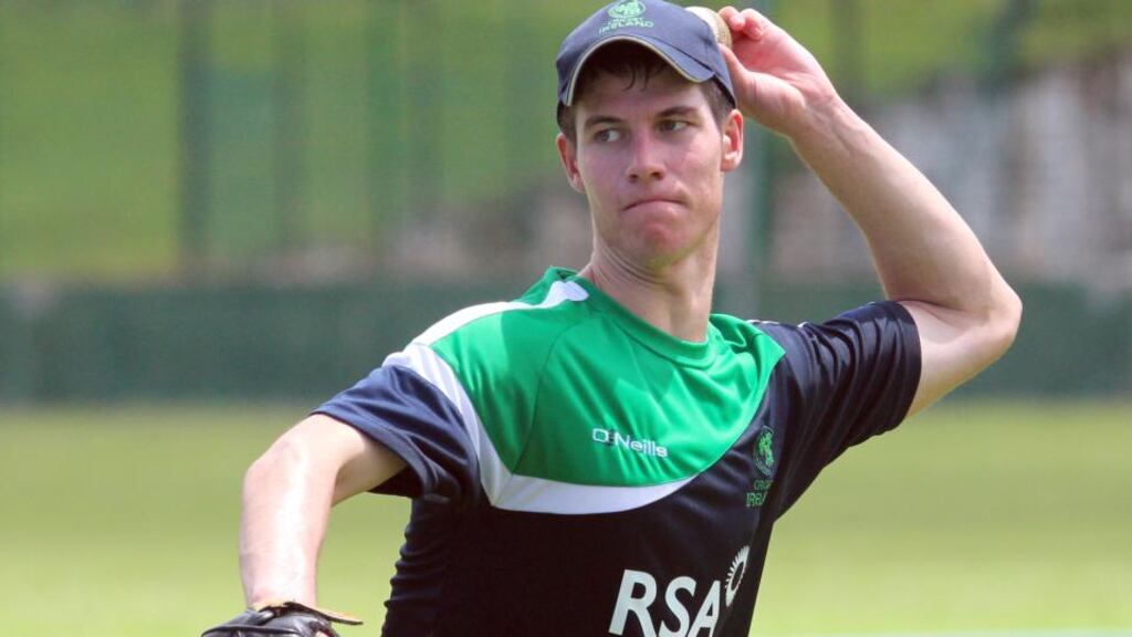 George Dockrell has recovered from a finger injury and has been named in the Ireland squad to face Pakistan in two one-day internationals next week. Photograph: Barry Chambers/Inpho