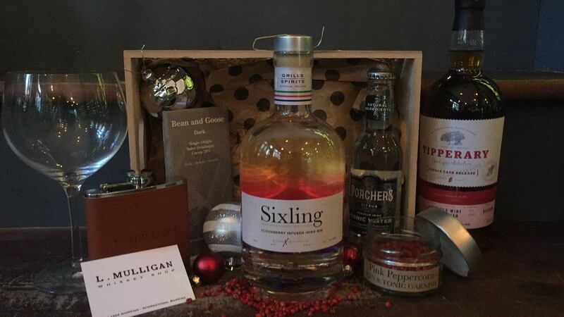 L Mulligan Whiskey Shop has created a range of bespoke gift hampers.