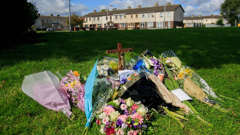 Flowers at Killinarden last week laid in memory of Vincent Parsons. Photograph: Collins