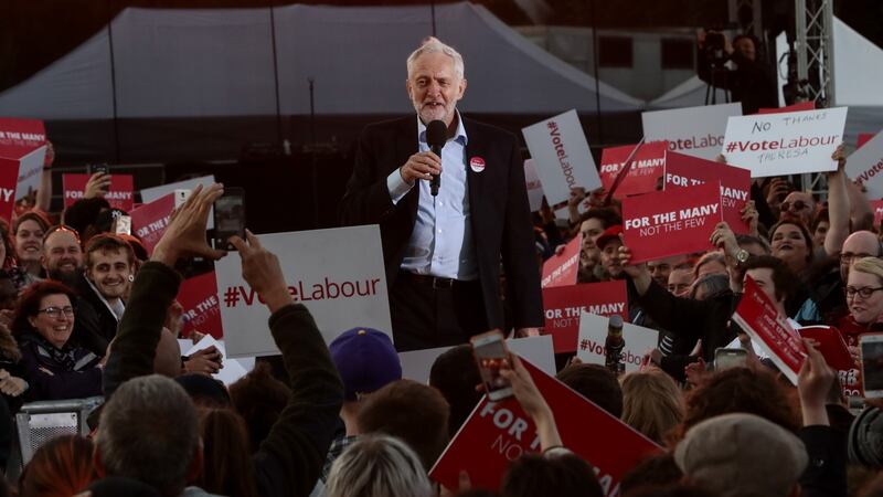 Jeremy Corbyn, leader of the Labour Party, speaks during a general election campaign rally in Birmingham. Photograph: Simon Dawson/Bloomberg