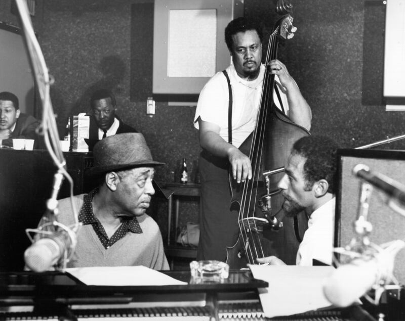 Money Jungle: Duke Ellington and Charles Mingus during the recording of the album in 1962. Photograph: Michael Ochs Archives/Getty